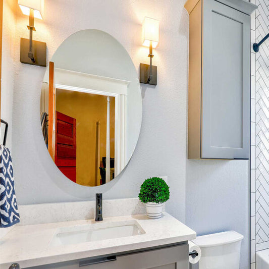 Oval Shape Self-Adhesive Mirror Sticker